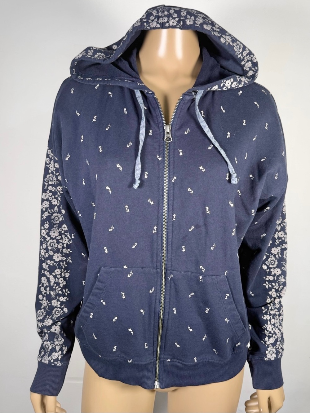 Lucky Brand Women’s Size Small Floral Pattern Zipper Front Hoodie
